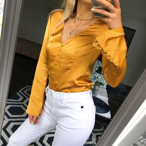 🆕 JOIE MADORA DUSTY GOLD LONG SLEEVE BLOUSE! - Picture 7 of 13